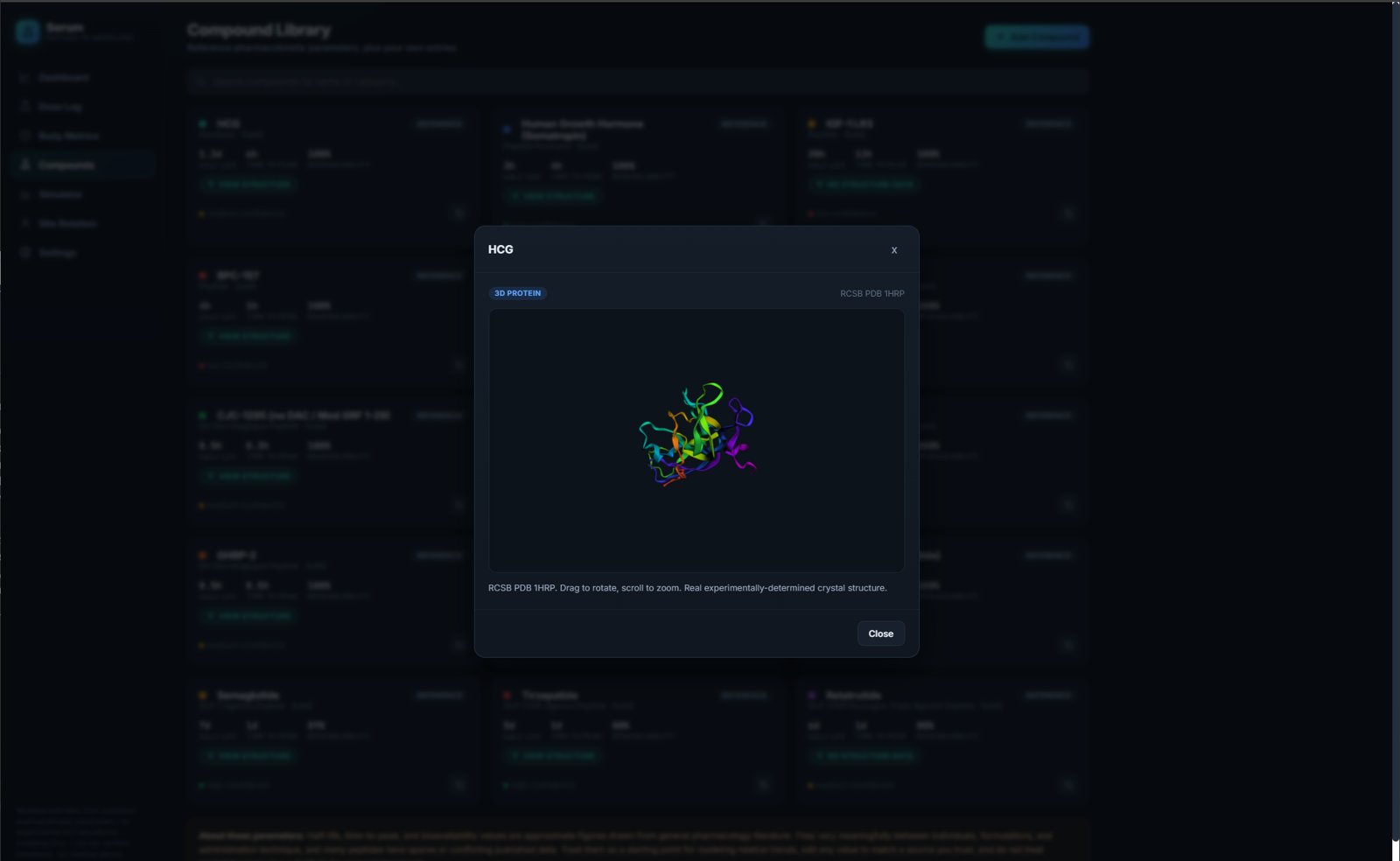 Serum 3D crystal structure viewer